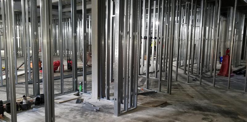 metal wall studs in the basement