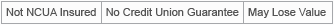 Not NCUA Insured | No Credit Union Guarantee | May Lose Value 1414071175-foot_maylose.gif